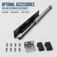 Glissière synchrone à trois sections amortie en acier laminé à froid dissimulée DS014E pour armoires coulissantes – Approvisionnement direct usine