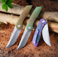 GT-T0075 Titanlegierung Oxidiertes Klappmesser VG-10 Keramikkugellager Taschenmesser Hochwertige Sammlermesser