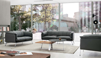 Canapés de bureau sectionnels confortables en cuir véritable de haute qualité, meubles de bureau modernes, ensemble de canapés de direction