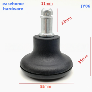 2 Zoll Schwarze PU-Festrollen Bürostuhl-Zubehör Drehstuhlrollen Chefsessel-Rollen Geräuscharm Verschleißfest Easehome JY06 - Product Image 6