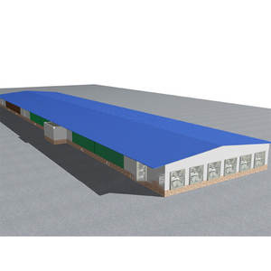 هيكل فولاذية بإطار بوابة منخفض التكلفة مسبق الصنع بهيكل لمزارع الدجاج ، منزل حديث ، صفيحة شطيرة + - Product Image 1