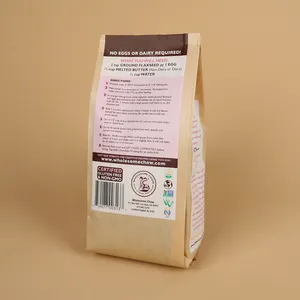 MOQ 500 Custom LOGO Print Cookie Biodegradable Pouch Flat Bottom Zipper Bag Custom Printed High Quality Snack Packaging Bag