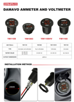DAMAVO Kustom Digital Flame Retardant Nylon Housing Red/Blue LED Voltmeter Ammeter Akurasi 100% 29mm Mobil Motor Kapal