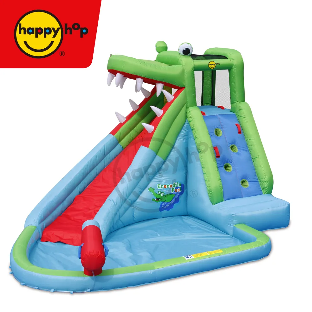 Happy Hop gonflable avec toboggan-9240 enfants géant gonflable Super Crocodile piscine toboggan gonflable