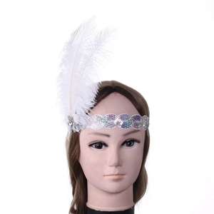 عصابة رأس مزينة بالريش رائجة البيع، إكسسوار شعر على طراز العصر الفيكتوري، زينة رأس على طراز غاتسبي العظيم، إكسسوار شعر للعروس وحفلات السهرة والأزياء التنكرية - Product Image 4