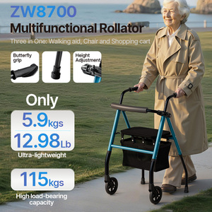 Deambulatore Pieghevole da 5,8 kg per Anziani, Ausilio per la Mobilità per Adulti, Dispositivo di Riabilitazione per Disabili - Product Image 3
