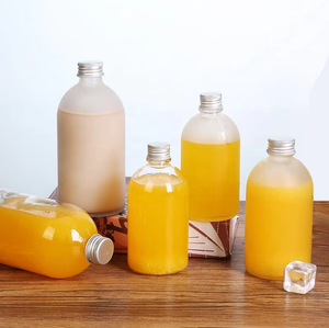 Bouteille en verre pour Kombucha en gros, 150ml, 250ml, 350ml, 500ml, ronde, transparente/givrée, avec bouchon à vis, compatible sérigraphie et diffuseur à bâtonnets - Product Image 2