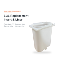 Insert de remplacement pour pompe à sauce 3,3 L en PP de qualité alimentaire, pièces de distributeur de sauce personnalisées pour cuisine commerciale