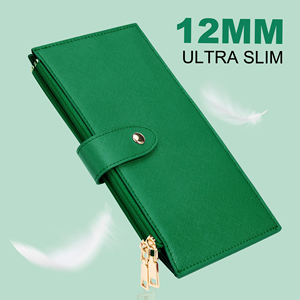 <span class=keywords><strong>Portafoglio</strong></span> RFID Personalizzato per Donne, Grande Formato <span class=keywords><strong>Verde</strong></span>, Bifold con Tasca con Cerniera, Porta Carte di Credito per Donne - Product Image 3