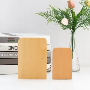 PUSELIFE Extremos de libros para estantes Estantería de madera antideslizante Sujetalibros de madera