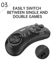 Powkiddy 2,4G Controlador dual inalámbrico Gamepad 128GB TF Expansión HD TV Consolas de videojuegos para Mega Drive 5000 Juegos incorporados