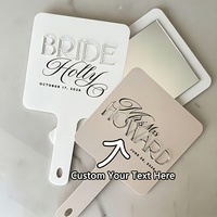 Miroir à main en acrylique personnalisé, unique et exclusif, pour cils, décoration de chambre, miroir cosmétique, cadeau de mariage, miroir de douche nuptiale