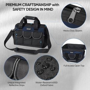 Free sample Manufacturing <b>Heavy</b>-<b>Duty</b> 21-Pocket <b>Tool</b> Storage Caddy Hand-Open Top <b>Tool</b> Organizer <b>Bag</b> for Electricians - Product Image 3