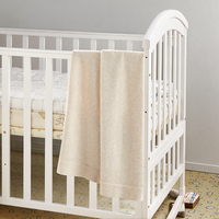 Couverture pour bébé en tricot de coton peigné Magic Green Taupe Plain Luxury Edge Couvertures de couleur personnalisée pour nouveau-nés bébé