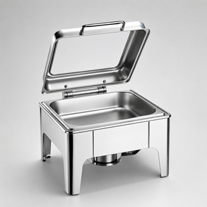 Recipiente para Calentar Comida Eléctrico de Acero Inoxidable, Cuadrado, de 6L, con Asa, para Exhibiciones de Buffet - Product Image 1
