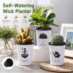 Pots à fleurs esthétiques minimalistes blancs en PP épaissi, écologiques, pour la maison et le jardin, petits pots décoratifs pour pépinière avec <span class=keywords><strong>trou</strong></span> de drainage - Product Image 1