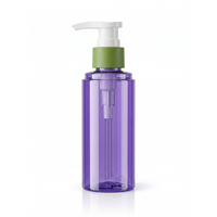 Flacon pompe transparent violet en PET, flacon vide pour lotion, flacon distributeur, emballage cosmétique personnalisé, conteneur pour shampoing, gel douche