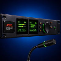 Système de microphone sans fil UHF à col de cygne 2 canaux JSL UK-602 200CH PLL 640-690MHz Récepteur rack 1U DC12-15V pour conférence Garantie 3 mois