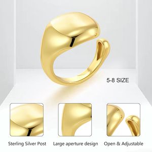 ALEXCRAFT Anillo ajustable en tono plateado <span class=keywords><strong>92</strong></span> para mujeres y hombres, talla pequeña, China - Product Image 6