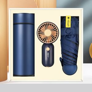 2025 Corporate Business <b>Gift</b> Promotion Set Christmas <b>Gift</b> <b>Box</b> Logo Customized Umbrella Mini Fan <b>Gift</b> <b>Box</b> Vacuum Cup Set - Product Image 1
