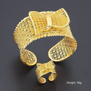 Jxx - Juego de Joyas de Latón Chapado en Oro de 24K de Alta Calidad para Mujer, Nuevo, en Oferta, con Lazo Dorado, para Bodas y Fiestas, Regalo - Product Image 5