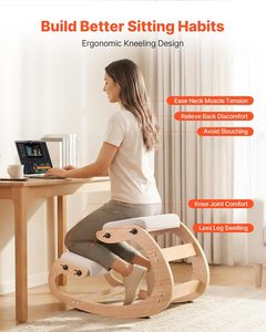 <span class=keywords><strong>Chaise</strong></span> ergonomique contemporaine à genouillères, structure en bois massif, hauteur réglable, coussins en mousse épaisse, sans accoudoirs, soulagement de la douleur, pour le <span class=keywords><strong>bureau</strong></span> - Product Image 4