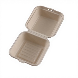 Kotak <span class=keywords><strong>Burger</strong></span> Sekali Pakai dari Pulp Biodegradable, Kotak Makan Siang, Kotak Kue, Kotak Salad, Kotak Kemasan - Product Image 1