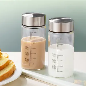 Xách tay nâng xử lý tùy chỉnh chai thủy tinh Nhà cung cấp rộng miệng Chất lượng cao Borosilicate chai nước thủy tinh