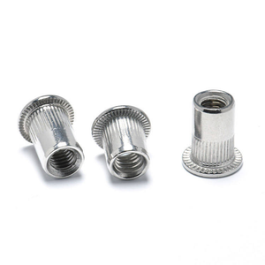 Écrou à riveter à tête plate moletée en acier inoxydable 304 M4 M6 M8 avec extrémité ouverte - Product Image 1
