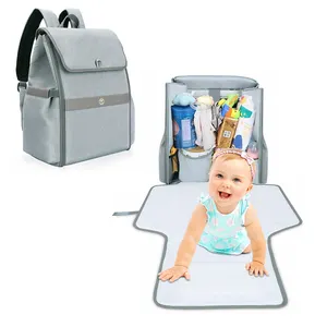 Custom Multi-function Larger Capacity Diaper Bag Backpack Water Resistant Diaper Backpack With Changing Pad