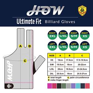 Guante de Billar para Mano Izquierda, 3 Dedos, Transpirable, de Nailon, para Snooker, con Agarre para Taco, Varios Tamaños, para Entrenamiento en Club - Product Image 2