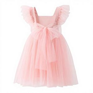 <span class=keywords><strong>Tutu</strong></span>.kk Robe de fête vintage en crochet pour fillettes, manches bouffantes, robe en tulle à volants pour demoiselles d'honneur, mariage et anniversaire - Product Image 1