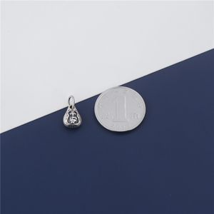 Collar con Colgante de Calabaza de Plata de Ley 925 con Elementos Chinos de Estilo Vintage para la Creación de Joyas - Product Image 5