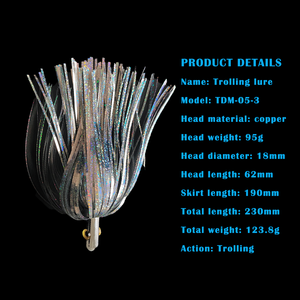 Dernier teaser leurre de pêche à la traîne en cuivre leurres insulaires 10.5 pouces avec leurre de pêche à la traîne au thon clignotant - Product Image 4