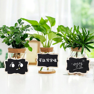 Mini panneau noir double face en bois à suspendre avec ficelle pour décoration intérieure, artisanat, étiquettes cadeaux - Product Image 3