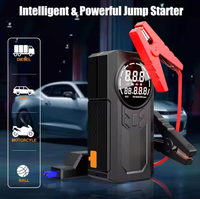 Starter Jump truk 4-in-1 45W multifungsi, dengan Bank daya Inflator lampu LED, Booster mobil Digital