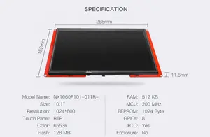 Nextion HMI LCD Display Panel 10.1 Inch Intelligent Resistive Touch Screen Display Module NX1060P101-011R-I