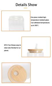Vente en gros de gobelets en verre iridescent de 16 oz, forme canette, pour soda, bière, avec paillettes arc-en-ciel, gobelets à eau avec couvercle en bambou - Product Image 3