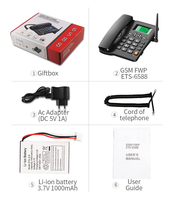 Best 2 Sims Low Cost Multi Function GSM Teléfono de escritorio inalámbrico fijo Móvil ETS 6588