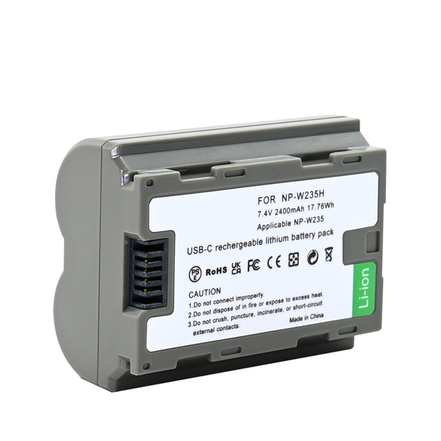 USB-C Rechargeable Replacement Battery NP-W235 Compatible Fujifilm X-T5 X-T4 X-H2S X-H2 GFX100S GFX100 II Camera Accessory Stock