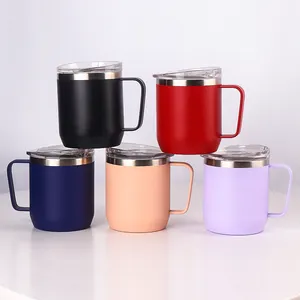 Stainless Steel Insulated Coffee Mug 12 Oz Vacuum Insulated Coffee Cup With Handle Spill Proof Lid Keep Coffee Cold