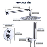 Robinet de douche encastré de style américain avec double sortie, cartouche céramique, corps en alliage électroplaqué, ensemble de robinetterie de douche, Chine