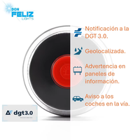 Don Feliz Carte SIM 5G V16 Balise DGT 3.0 Connectivité Approuvée KIT Bouton SOS Géolocalisé Portée Unidirectionnelle >200M Lumière d'Urgence