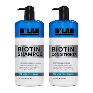 Vente en gros OEM/ODM label privé à base de plantes hydratant kératine biotine collagène shampooing et après-shampooing pour hommes et femmes