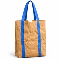 Sac à dos en papier kraft lavable convertible 2-en-1, sac de shopping à bandoulière léger et décontracté pour usage quotidien