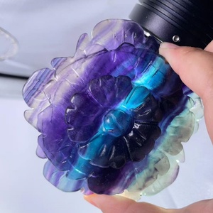 Venta al por mayor de piedras preciosas, materiales mixtos, espeleología de flores con Base de Metal, Rosa curativa, artesanía excavada para decoración de bodas - Product Image 3