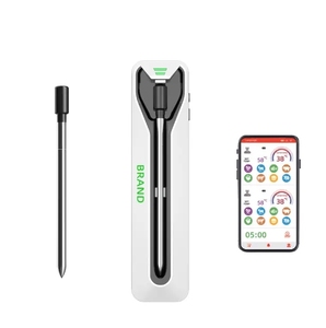 Thermomètre alimentaire Bluetooth véritablement intelligent avec alarme de température Thermomètre à viande sans fil longue distance 500FT avec fonction APP - Product Image 1