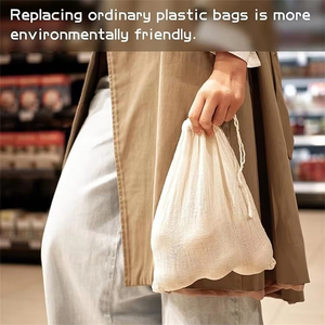 Khuyến mại hữu cơ nhỏ Muslin vải Dây Kéo Túi giá rẻ giá tái chế bông mua sắm túi - Product Image 3