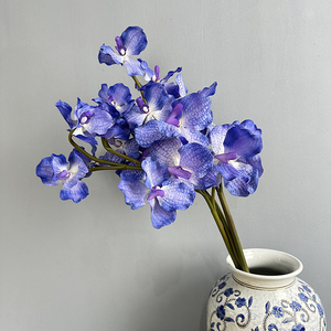 7 têtes Tactile <span class=keywords><strong>Vanda</strong></span> <span class=keywords><strong>Orchidée</strong></span> Fleurs Artificielles Haute Qualité Texture D'humidité Réaliste pour La Décoration Intérieure Mariage Halloween - Product Image 2