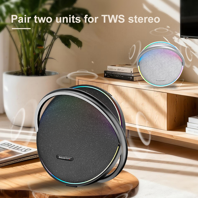 MODENG MF3120 Portable for 5.3 Speaker RGB LED Three-Way Audio Crossover Deep Bass Plastic Cabinet 20 Hours Playtime